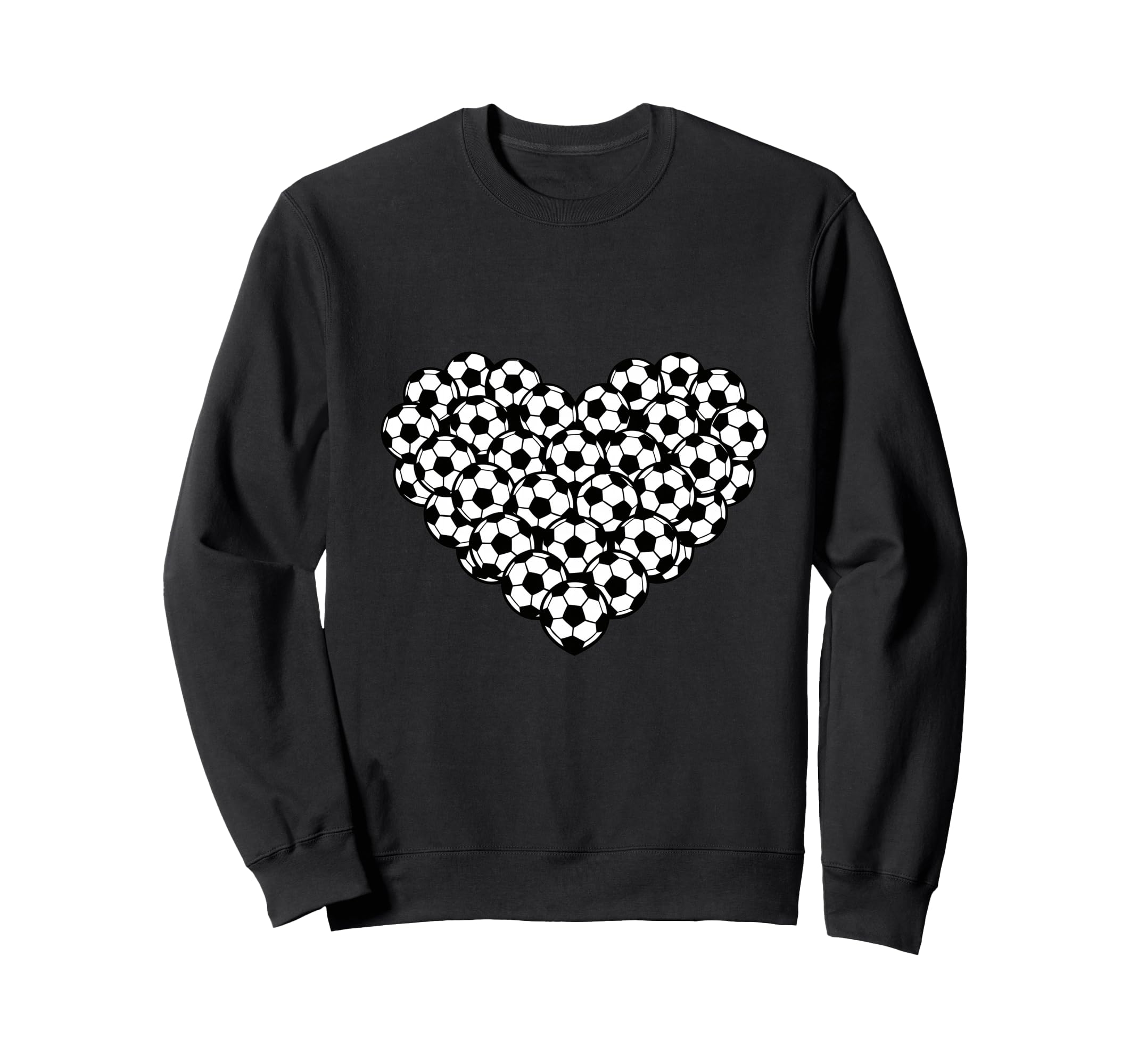 Heart Shaped Soccer Ball Pattern Sweatshirt - Streetwear Style for Adults