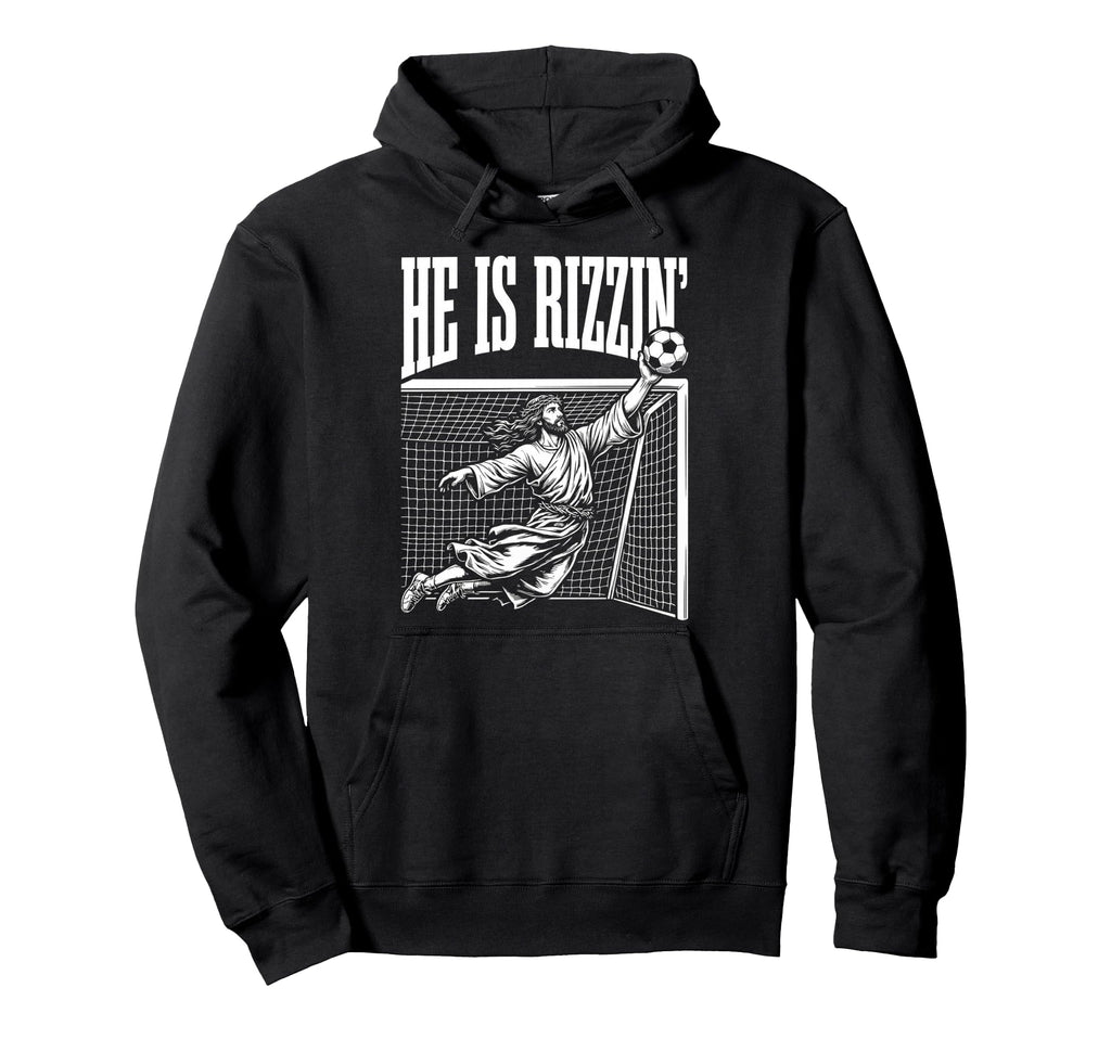 Easter He Is Rizzin Funny Christian Hoodie - Trendy Graphic for Adults
