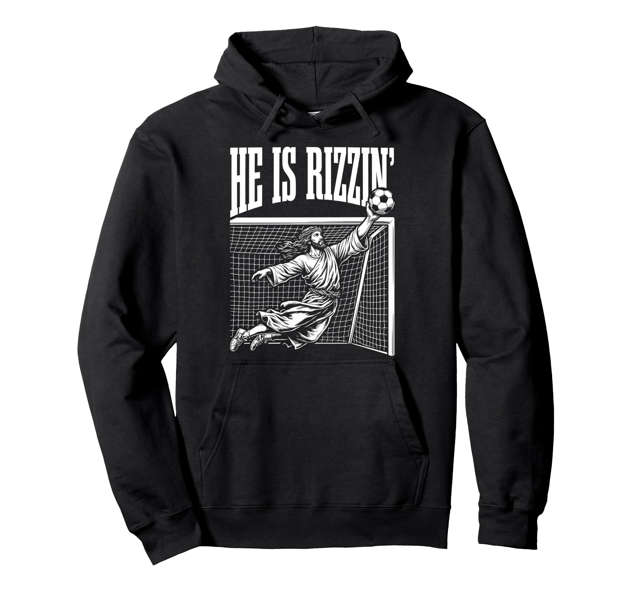Easter He Is Rizzin Funny Christian Hoodie - Trendy Graphic for Adults