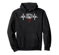 Heartbeat Soccer Football Player Hoodie - Unique Graphic Men Women