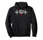Heartbeat Soccer Football Player Hoodie - Unique Graphic Men Women