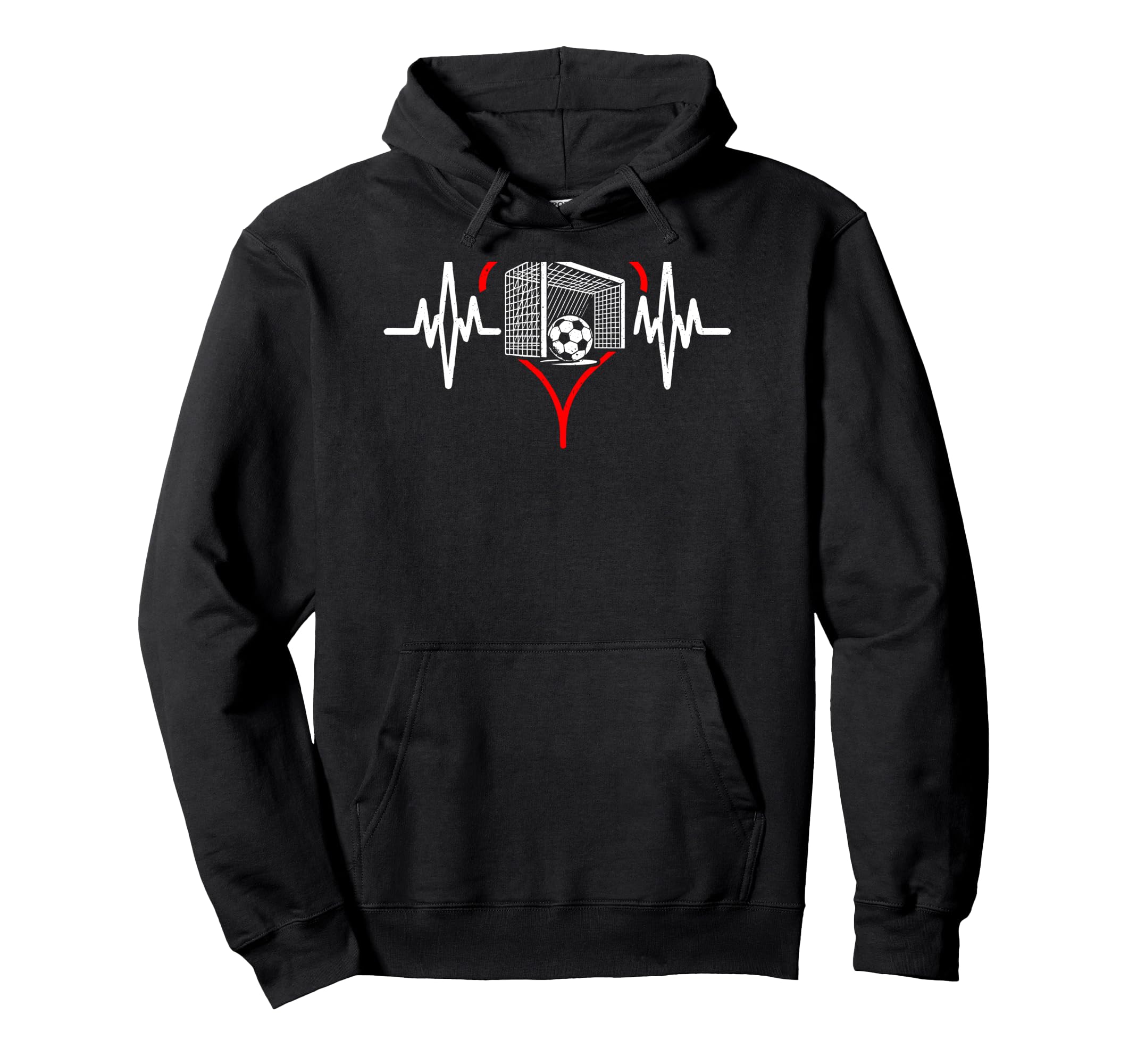 Heartbeat Soccer Football Player Hoodie - Unique Graphic Men Women
