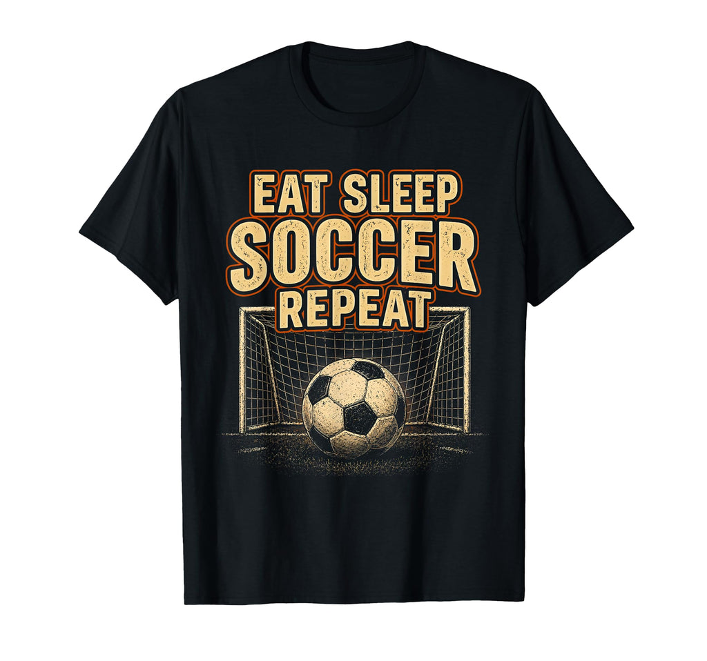 Eat Sleep Soccer Repeat Football Player T-Shirt - Custom Art Print Unisex