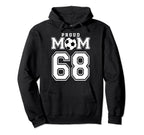 Number 68 Custom Proud Soccer Futbol Mom Hoodie - Minimalist Print Unisex