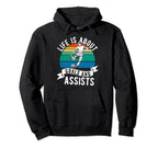 Lifes About Goals And Assists Soccer Hoodie - Trendy Graphic Men Women