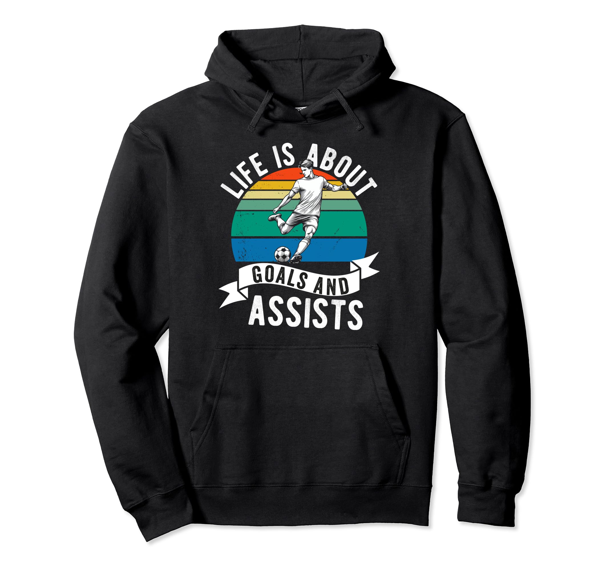 Lifes About Goals And Assists Soccer Hoodie - Trendy Graphic Men Women