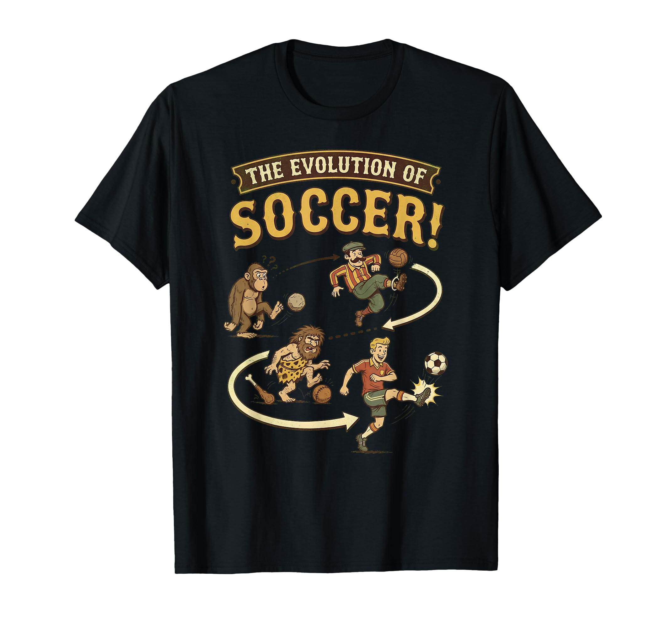 Soccer Evolution Football Player T-Shirt - Casual Everyday Wear Men Women