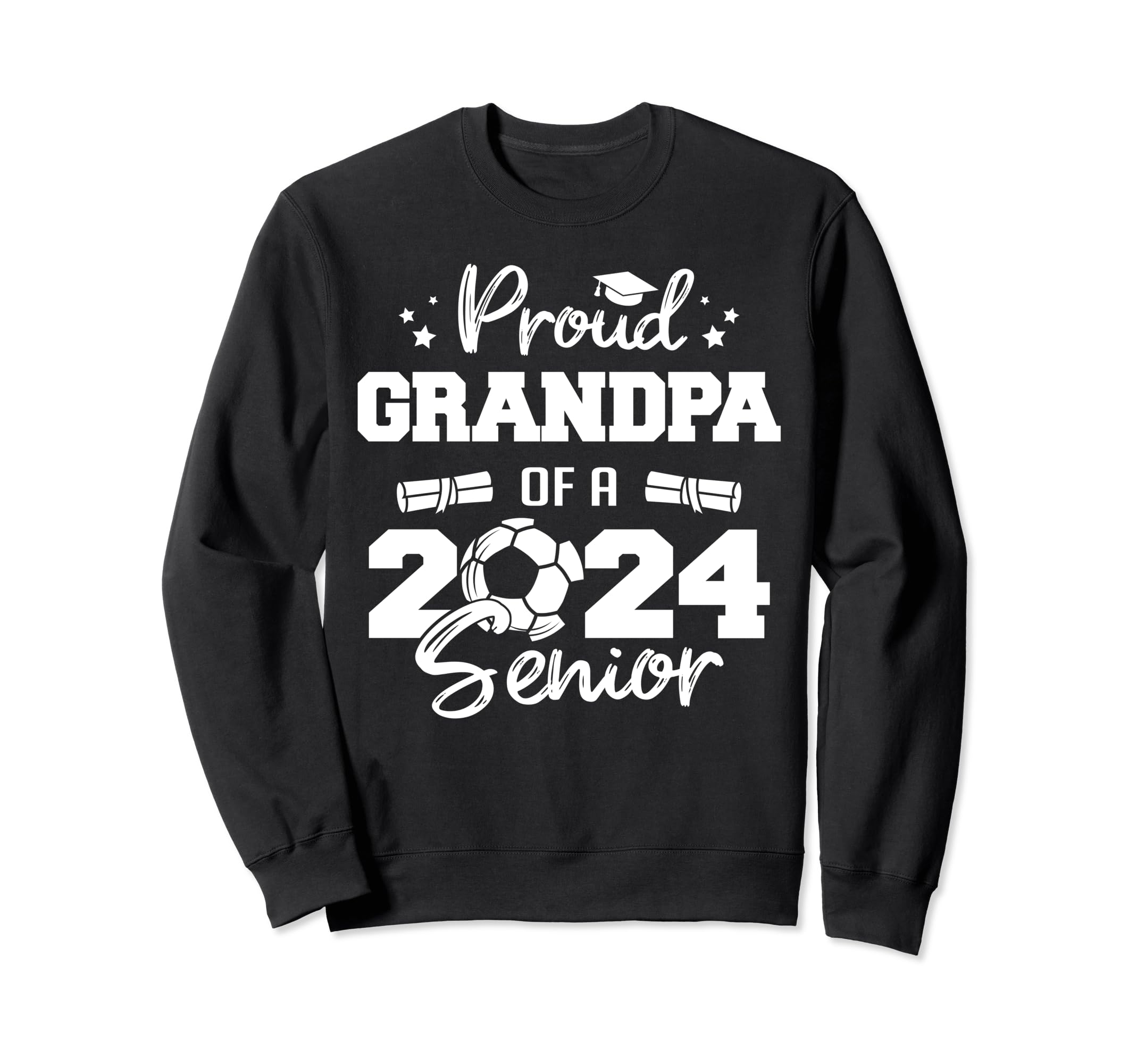 Proud Grandpa 2024 Senior Funny Sweatshirt - Fun Novelty Design for Adults