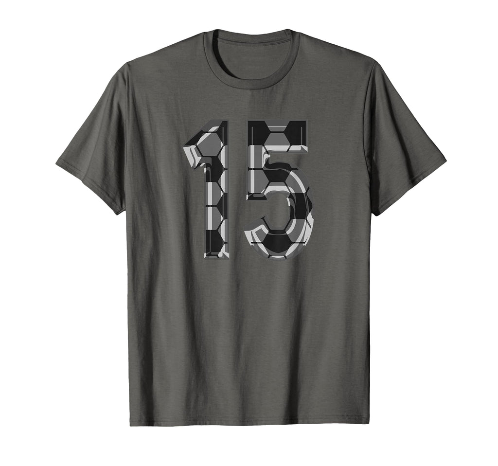 Soccer Number 15 Soccer 15 Jersey T-Shirt - Custom Art Print for Adults