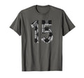 Soccer Number 15 Soccer 15 Jersey T-Shirt - Custom Art Print for Adults