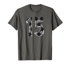 Soccer Number 15 Soccer 15 Jersey T-Shirt - Custom Art Print for Adults