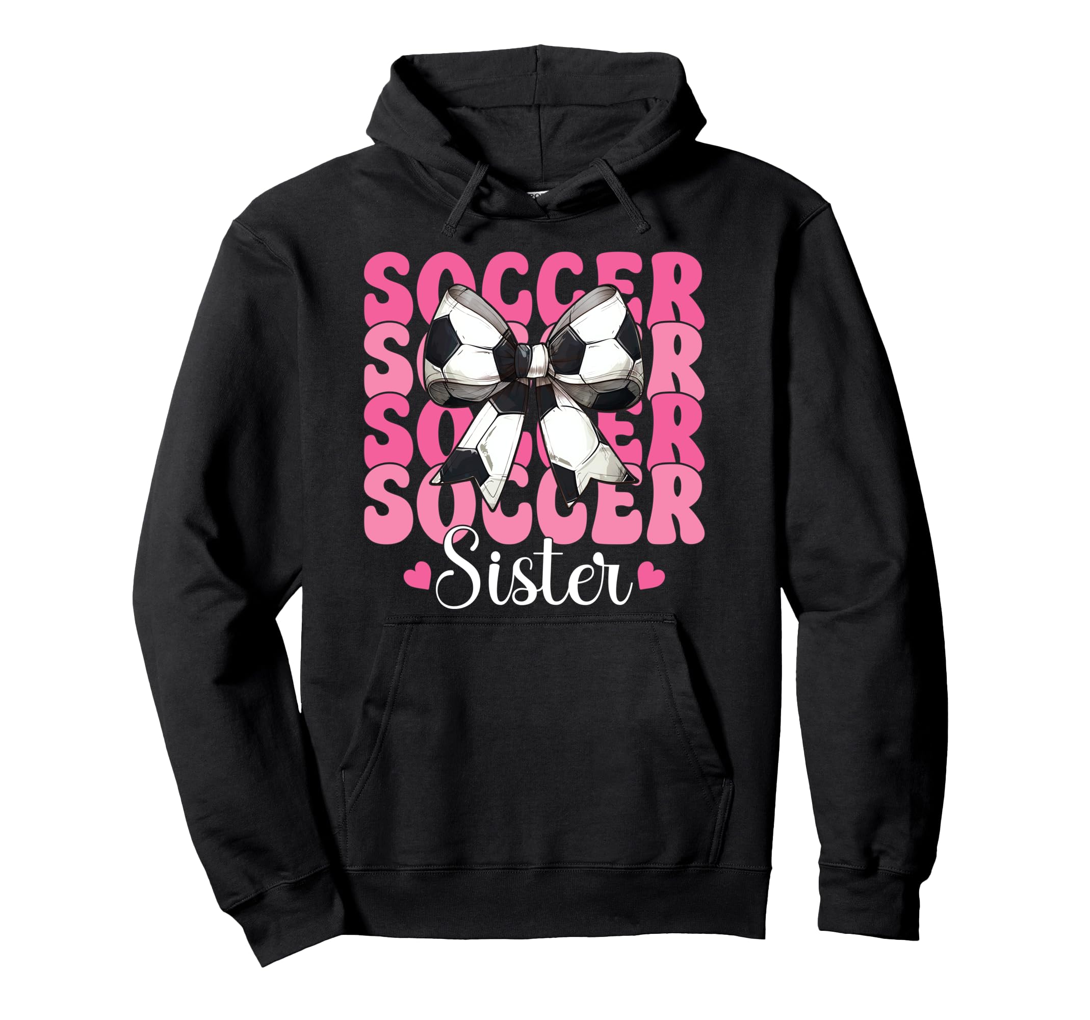 Soccer Sister Soccer Sis Coquette Bow Hoodie - Streetwear Style Unisex