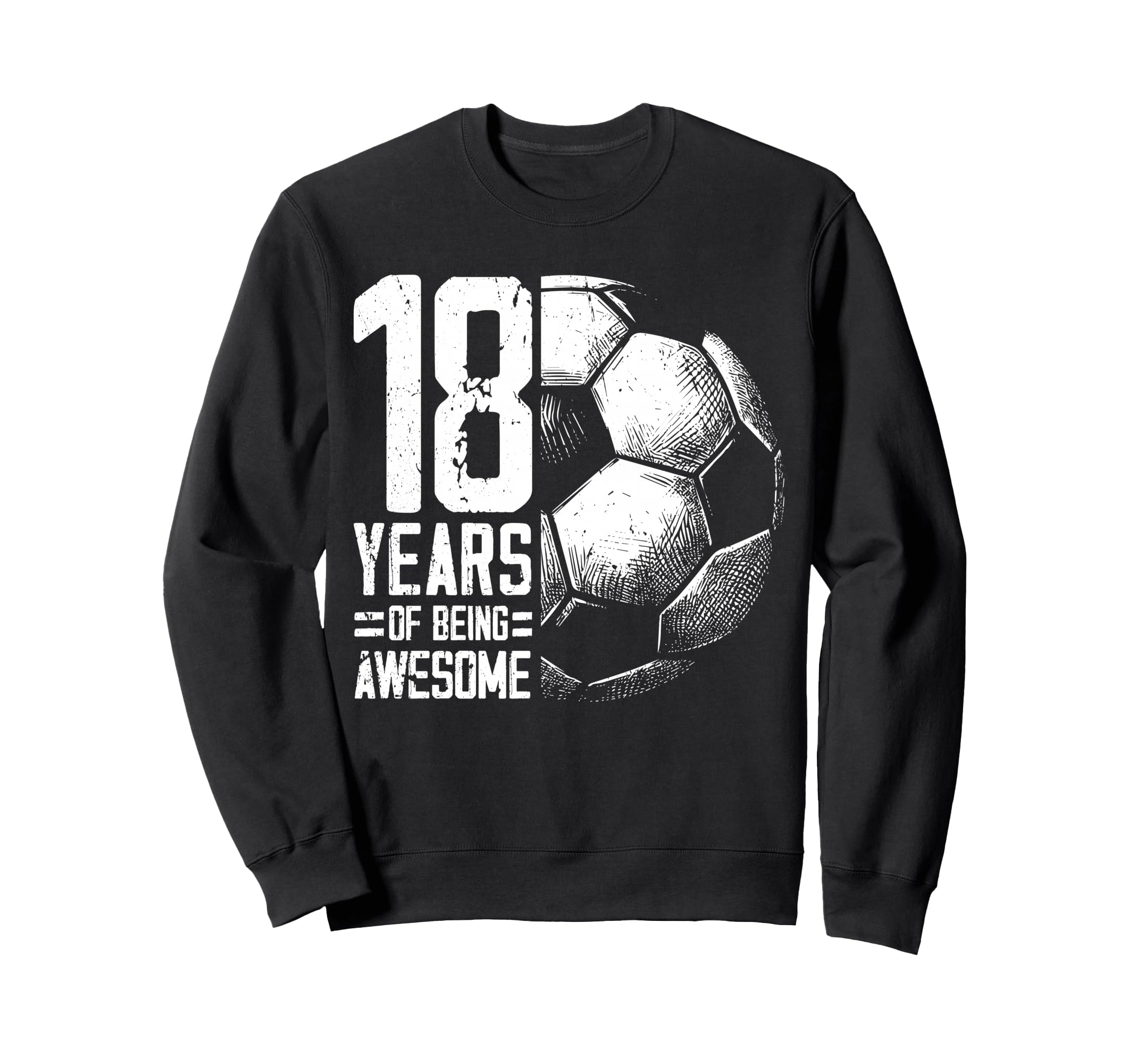 18Th Birthday Soccer Player Football Sweatshirt - Aesthetic Graphic Unisex