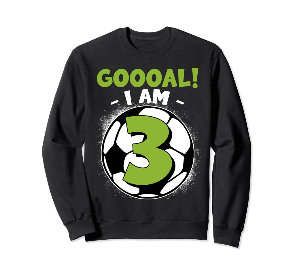 3 Year Old Birthday Soccer Themed Sweatshirt - Minimalist Print Men Women