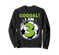 3 Year Old Birthday Soccer Themed Sweatshirt - Minimalist Print Men Women