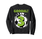 3 Year Old Birthday Soccer Themed Sweatshirt - Minimalist Print Men Women