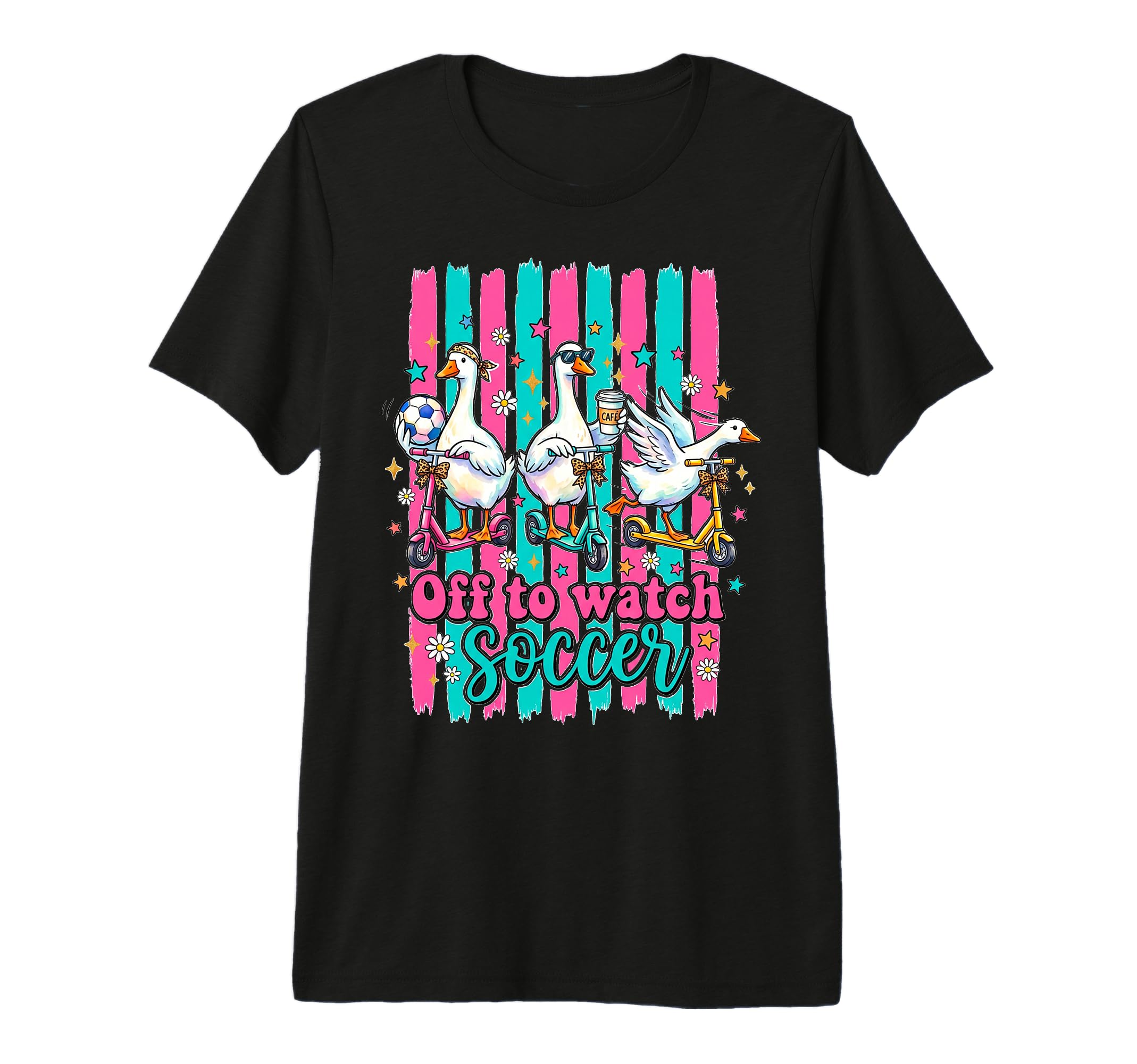Off To Watch Soccer Silly Goose Funny T-Shirt - Minimalist Print Men Women
