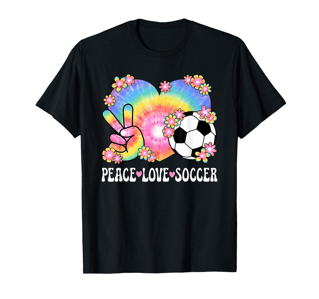 Peace Love Soccer Lover 60S 70S Hippie T-Shirt - Custom Art Print Unisex