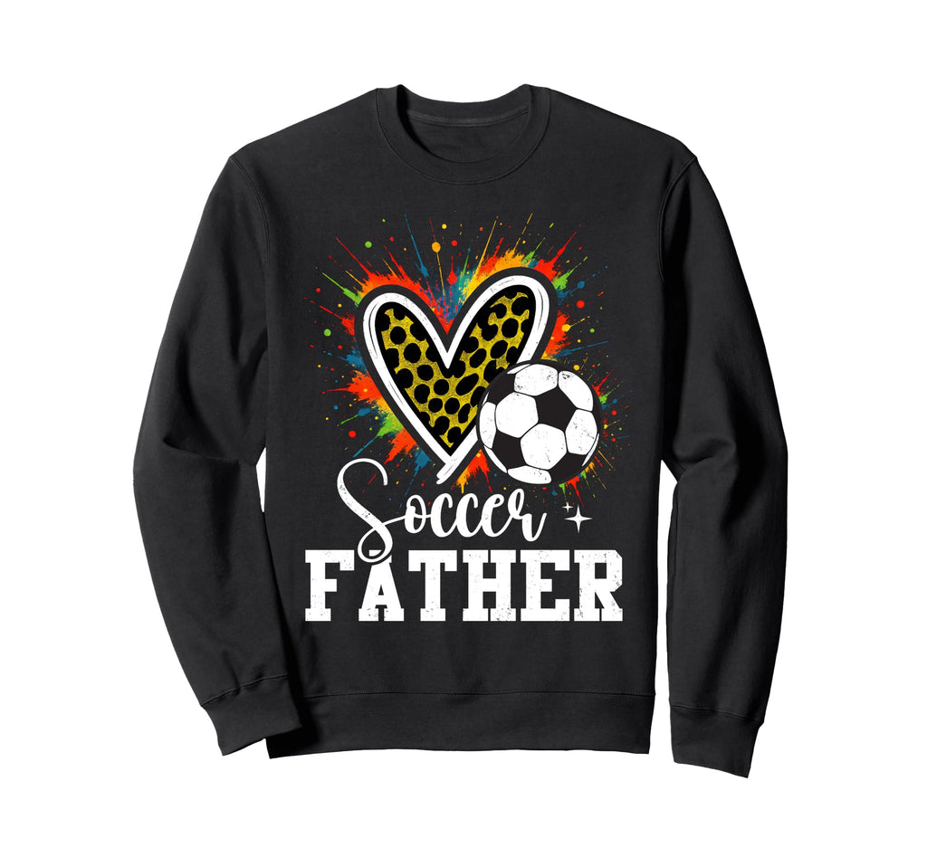 Soccer Father Leopard Heart Sweatshirt - Custom Art Print Men Women