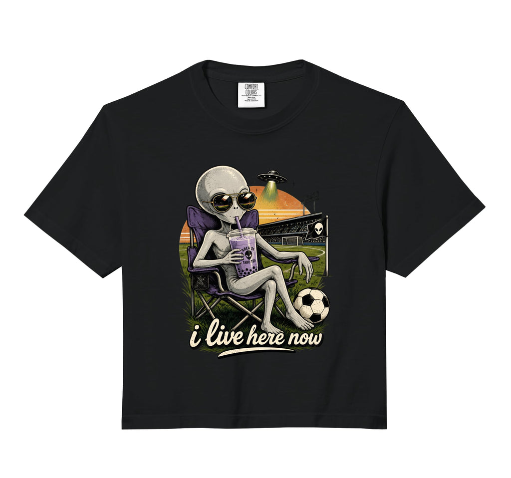 Funny Ufo Alien Soccer Field I Sweatshirt - Minimalist Print Men Women