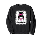 Funny Soccer Mom Messy Bun Ladies Sweatshirt - Fun Novelty Design Unisex