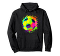Splash Art Soccer Ball Gift Funny Hoodie - Minimalist Print for Adults