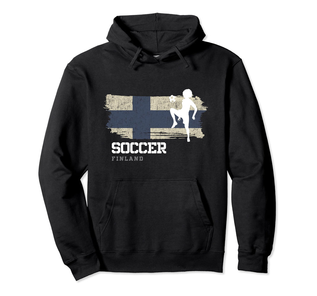 Soccer Finland Flag Football Womens Hoodie - Novelty Apparel for Adults