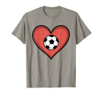 Soccer Love Heart Fans And Players T-Shirt - Custom Art Print Men Women