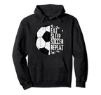 Eat Sleep Soccer Repeat Funny Sport Sport Hoodie - Minimalist Print Unisex