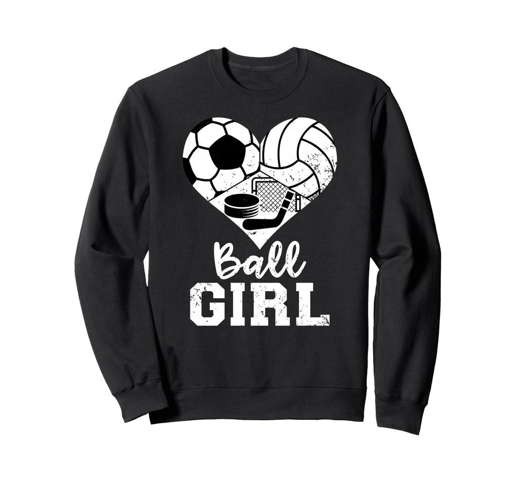 Ball Heart Soccer Volleyball Sweatshirt - Streetwear Style for Adults