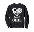 Ball Heart Soccer Volleyball Sweatshirt - Streetwear Style for Adults