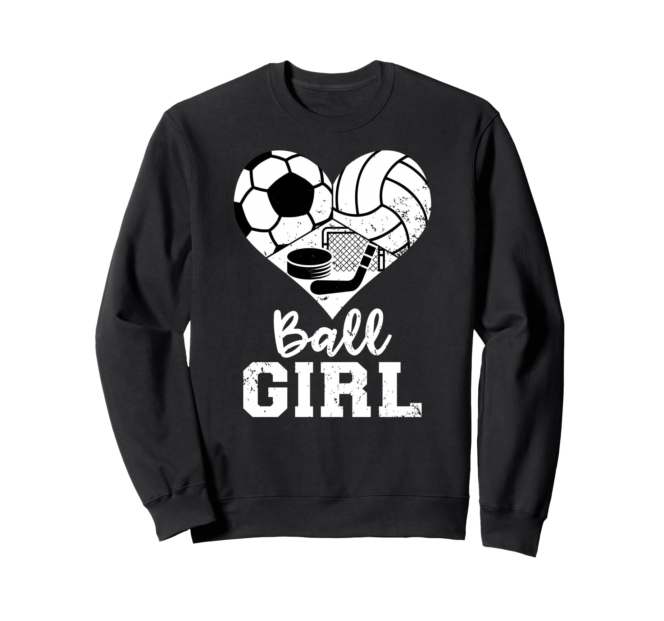 Ball Heart Soccer Volleyball Sweatshirt - Streetwear Style for Adults