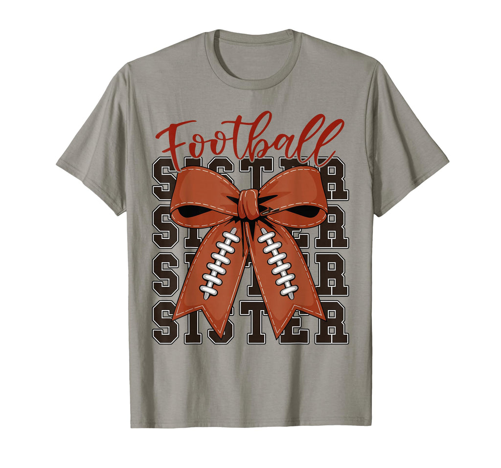 Football Sister Coquette Bow Football T-Shirt - Streetwear Style Unisex