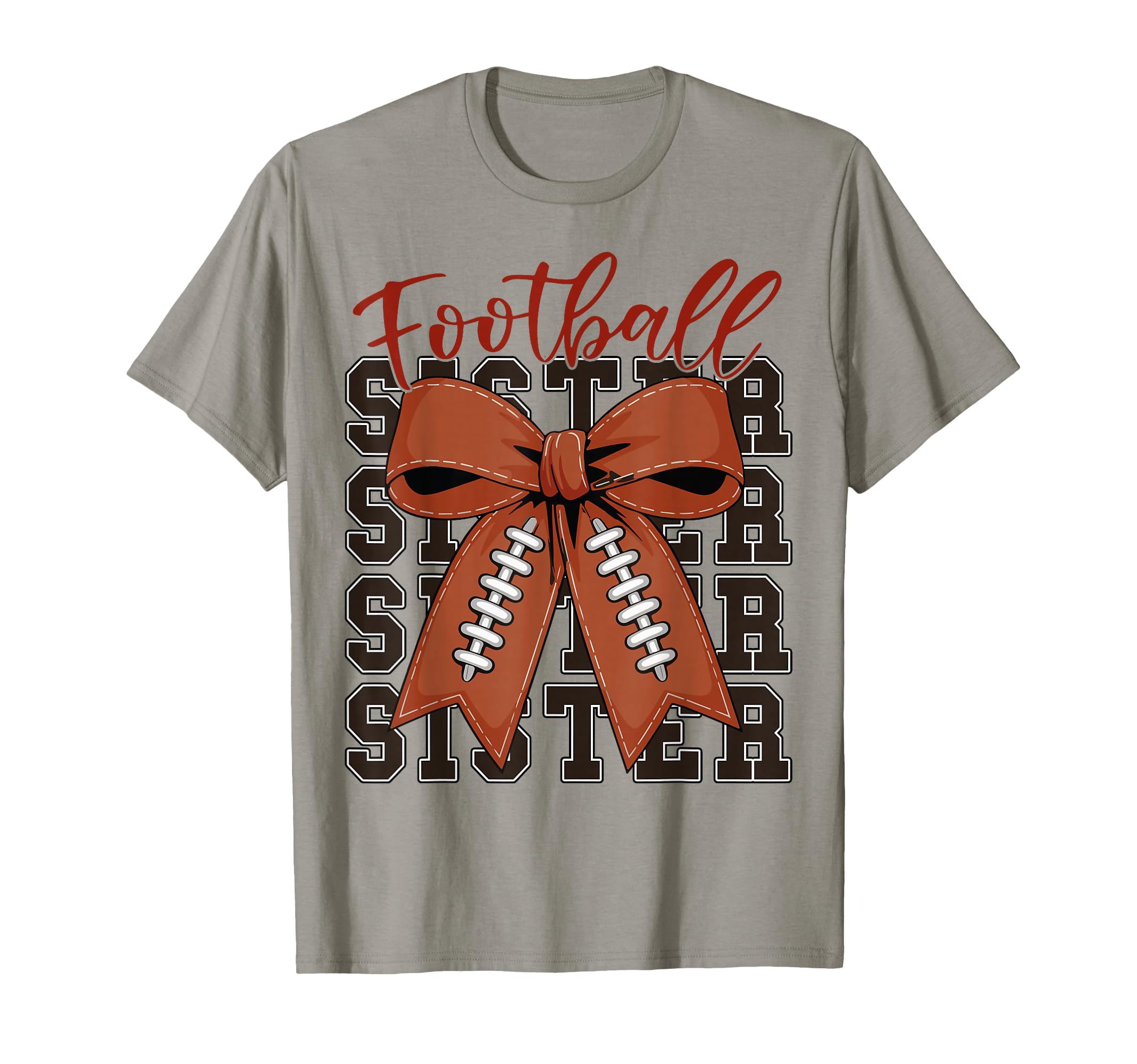 Football Sister Coquette Bow Football T-Shirt - Streetwear Style Unisex