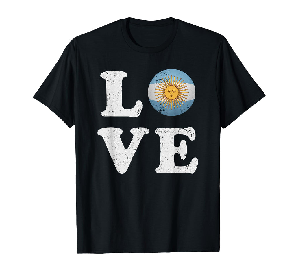 Love Argentina Flag Soccer Ball T-Shirt - Minimalist Print Unisex
