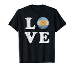 Love Argentina Flag Soccer Ball T-Shirt - Minimalist Print Unisex