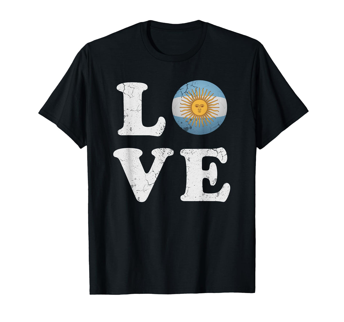 Love Argentina Flag Soccer Ball T-Shirt - Minimalist Print Unisex