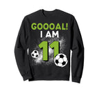11Th Birthday Soccer Theme Sweatshirt - Aesthetic Graphic for Adults