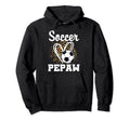 Soccer Pepaw Leopard Heart Matching Hoodie - Fun Novelty Design Unisex