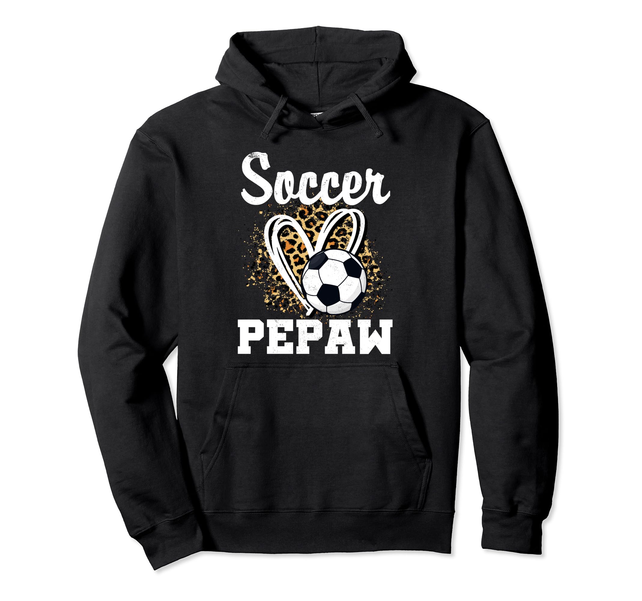 Soccer Pepaw Leopard Heart Matching Hoodie - Fun Novelty Design Unisex
