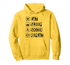Eat Sleep Soccer Repeat Football Soccer Hoodie - Minimalist Print Unisex