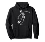Funny Skeleton Playing Soccer Hoodie - Novelty Apparel for Adults