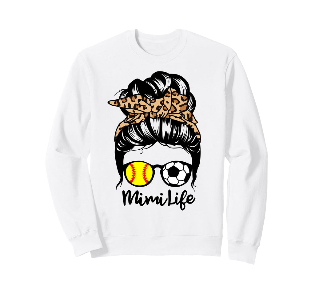 Mimi Life Messy Bun Hair Funny Sweatshirt - Graphic Print for Adults