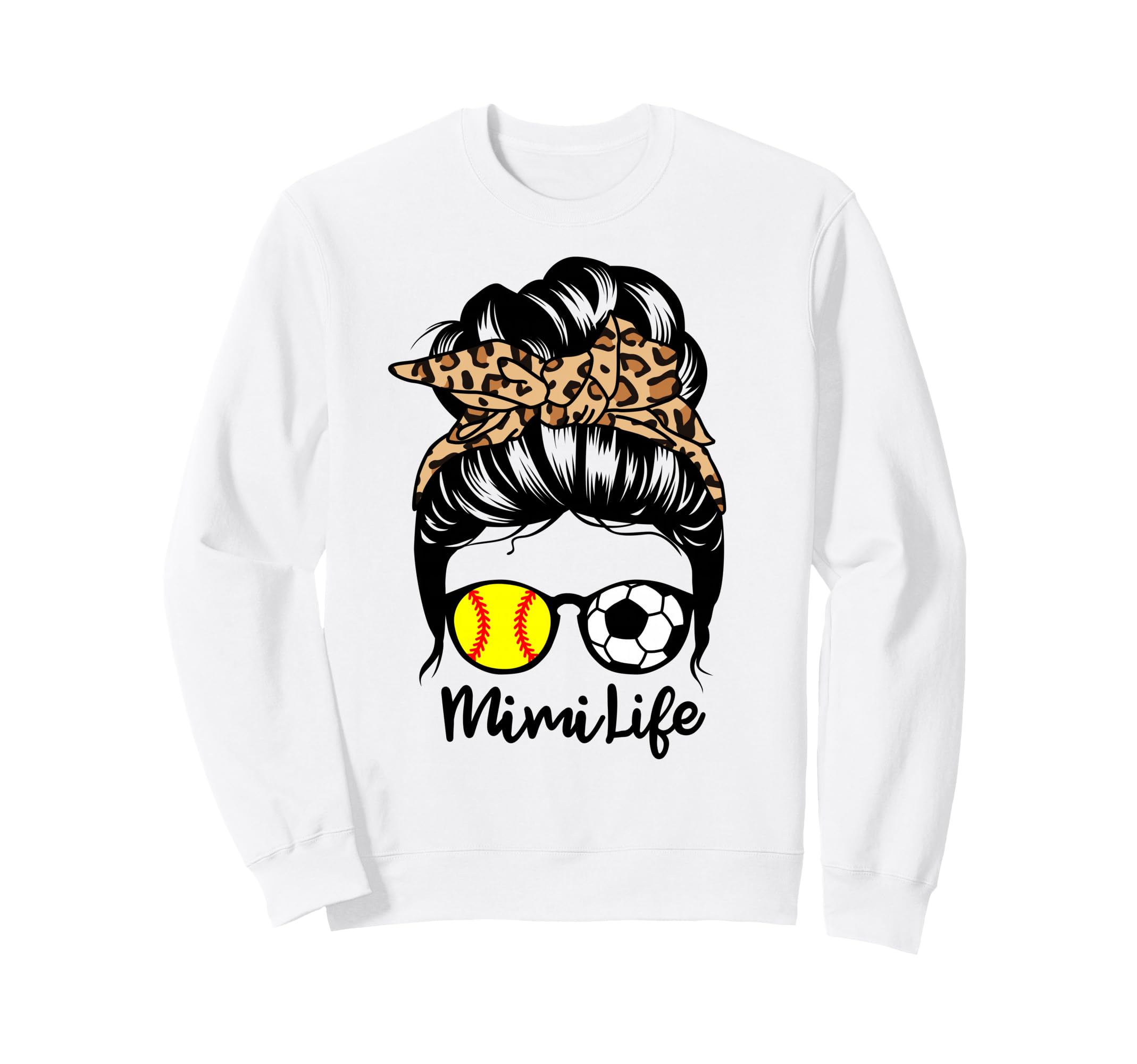 Mimi Life Messy Bun Hair Funny Sweatshirt - Graphic Print for Adults