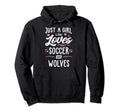 Just Who Loves Soccer And Wolves Gift Hoodie - Minimalist Print Unisex