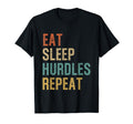 Eat Sleep Hurdles Repeat Athletes T-Shirt - Graphic Print for Adults