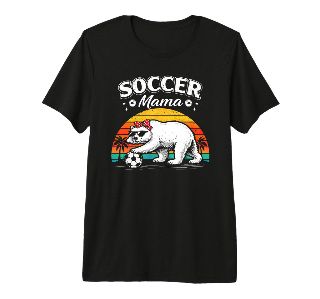 Soccer Mama Bear Mothers Day Tri Blend T-Shirt - Trendy Graphic Unisex