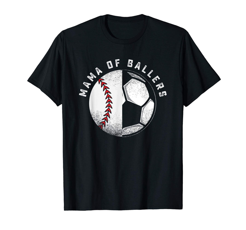 Mama Baller Funny Baseball Soccer T-Shirt - Casual Everyday Wear Unisex