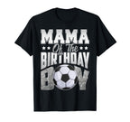 Mama Soccer Birthday Family Baller B Day T-Shirt - Graphic Print Men Women