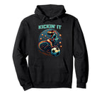 Kickin It T Rex Dinosaur Soccer Player Hoodie - Custom Art Print Unisex